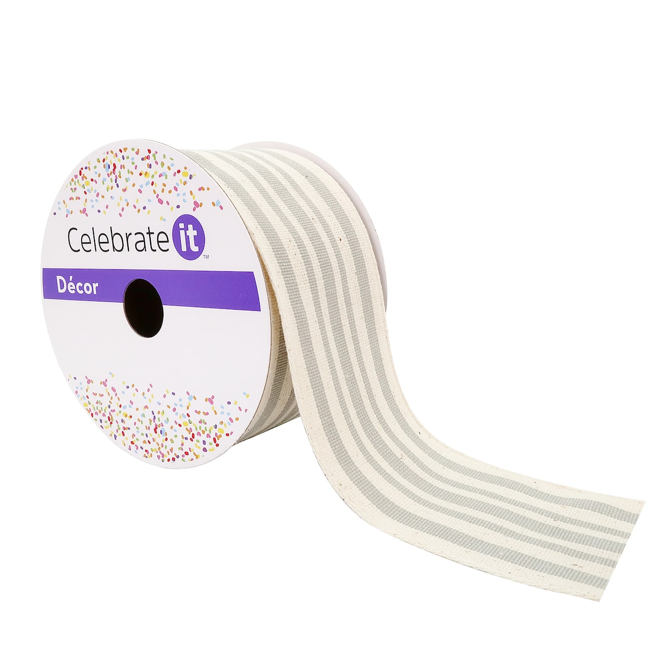12 Pack: 2.5" x 25ft. Stripe Faux Cotton Wired Ribbon by Celebrate It™